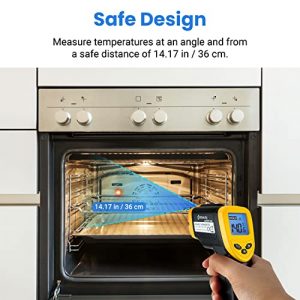 Etekcity Infrared Thermometer 1080, Digital Temperature Gun for Cooking, Non Contact Electric Laser IR Temp Gauge, Home Repairs, Handmaking, Surface Measuring, -58 to 1022℉, -50 to 550℃, Yellow