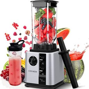 CRANDDI Professional Commercial Blender 1800W, 80oz BPA-Free jar, High-Speed blenders for Shakes and Smoothies, Variable Speed, Self-Cleaning, K95-S
