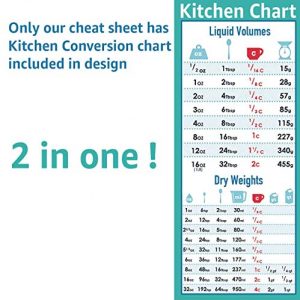 Air Fryer Accessories Cooking Times Cheat Sheet Kitchen Conversion Chart Fridge Magnet Guide Big Text 9”x10” Kitchen Gift Recipe Cookbook 90 Foods Pizza Chicken Nuggets French Fries Dessert