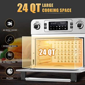 Aobosi Toaster Oven Air Fryer Oven Toaster Convection Oven Digital Countertop Rotisserie Oven Pizza Oven 10-in-1 Multi-Function Toast/Roast/Broil/Bake/Dehydrate|Large 24Qt|Recipe|1700W 16x13x16