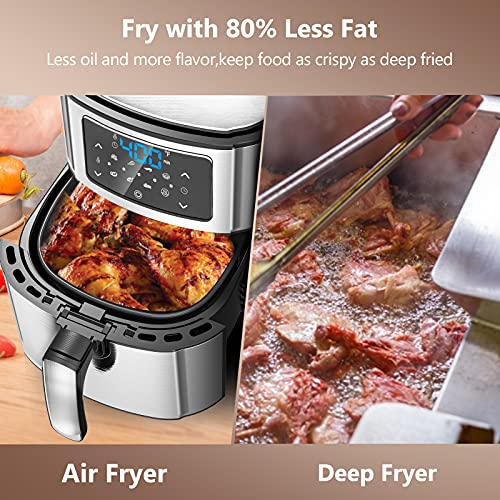 Nebulastone Air Fryer Oven 6 Quart Big Capacity Air Fryer Toaster Oven,Oilless Cooker with 7 Presets & Air Fryer Cookbook,LED Digital Touch Screen,Less Oil for Healthy Rapid Frying