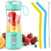 TastLi Personal Blender, Portable Travel Mini Ice Mixer Electric Smoothie Blender Juicer Cup Maker, with 13 oz Bottles, 6 Blades and USB 4000mAh Strong Power for shakes and smoothies (Sky blue)