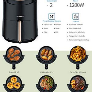 KUPPET Air Fryer, 7 in 1 Electric Air Fryers, Adjustable Temperature Control, 60 Minute Timer and Dishwasher Safe Basket, 1500W, Black