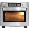 JOYOUNG Air Fryer Toaster Oven with 14 Preset Functions Convection Oven Oil-Less 25QT 1700W, Brushed Stainless Steel & Double Layer Glass, Free Recipes