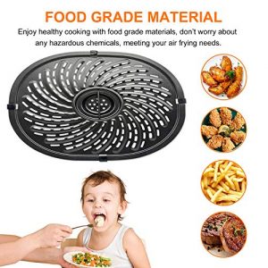 Air Fryer Grill Pan for Power XL Gowise 7QT Air Fryers,Nonstick Coating Crisper Plate,Air Fryer Replacement Parts,Air Fryer Rack,Air Fryer Accessories, Dishwasher Safe
