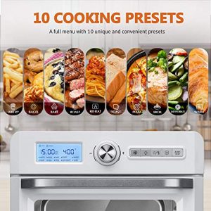 19 Quart Air Fryer Toaster Oven, 10-in-1 Countertop Oven，UL Listed (White) and Air Fryer Toaster Oven, 32 Quart Convection Roaster with Rotisserie & Dehydrator Combo, ETL Listed (Black)