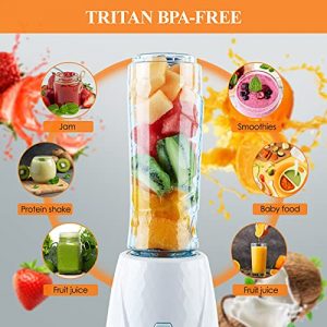 Smoothie Blender for Kitchen, Personal Mini Blender for Shakes and Smoothies with 20oz Sports Bottles & 25oz Mason Cup, Protable Blender 300W for Kitchen, Travel, Fitness with Safety Lock