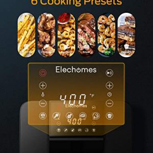 Elechomes Air Fryer, 6.3 QT Large Air Fryer Oven with 120 Recipes, Digital Hot Oven Cooker, Electric Oilless Cooker, One Touch Screen with 6 Cooking Function, ETL Listed