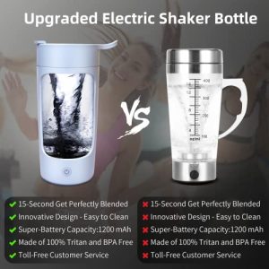 Electric Shaker Bottle, 22Oz Shaker Bottles For Protein Mixes, USB-Rechargeable Protein Shakes, Powerful Battery Blender Bottles For Protein, Coffee, Milkshakes(Blue)