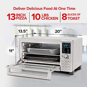 NUWAVE BRAVO XL 30-Quart Convection Oven with Crisping and Flavor Infusion Technology with Integrated Digital Temperature Probe; 12 Programmed Presets; 3 Fan Speeds; 5-Quartz Heating Elements; Precision Temperature Control from 100F to 450F (Renewed)