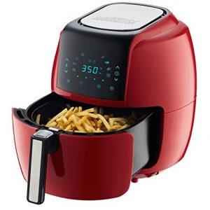 GoWISE USA 5.8-Quarts 8-in-1 Air Fryer XL with 1-Pack Parchment Paper (Red)