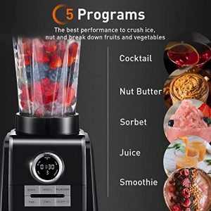 JOYOUNG Blender for Shakes and Smoothies with LED Screen 5 Programs 68oz Blender for Smoothies 1300W 10 Speeds Smoothie Blender