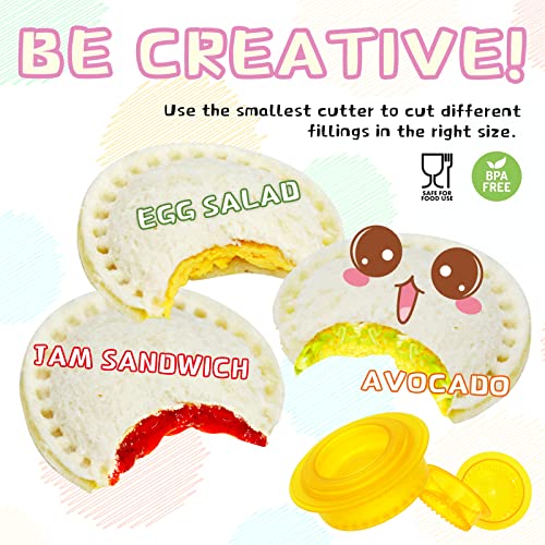 HiYZ Sandwich Cutter and Sealer, Decruster Sandwich Maker for Kids, Pack of 5 Uncrustables Bread Sandwich Maker DIY Cutter for Boys and Girls kids Lunch, Great for Lunchbox and Bento Box