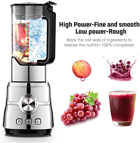 Professional Countertop Blender, Blender for kitchen 1800W High Power Home and Commercial Blender with 6 Sharp Blade and 2L BPA Container, Blender with Variable Speed for Shakes and Smoothie, Frozen Fruit​, Crushing Ice, Veggies