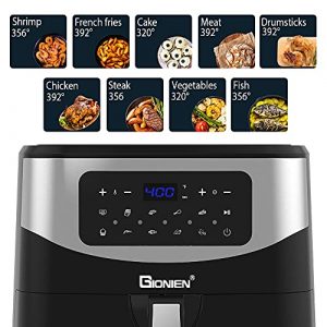 Air Fryer 8 Quart GIONIEN Large Air Fryer XL with Non-Stick Basket,Less Oil Air Fryer Oven,Rotisserie Oven,10 Preset Functions,Touch Control,8 Qt,1800W