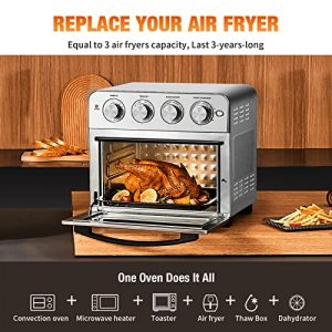 Geek Chef Air Fryer, 7-in-1 Air Fryer Oven, 6 Slice 24QT Air Fryer Toaster Oven Combo, Roast, Bake, Broil, Reheat, Fry Oil-Free, Extra Large Convection Countertop Oven, Accessories Included, Stainless Steel, ETL Listed, 1700W