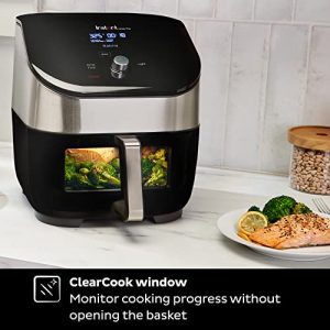 Instant Vortex Plus 6 Quart 6-in 1 Air Fryer with ClearCook™ Easy View Windows and OdorErase™ Built-in Air Filters, Air Fry, Roast, Broil, Bake, Reheat, Dehydrate, 1700W, Stainless Steel