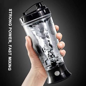 Electric Shaker Bottle, VEEKI Premium Portable Fitness Sports Mixer Cup/Protein Shaker Cups, BPA Free & Leakproof Design, Automatic Mixing, Suitable for Fitness People, Outdoors, Camping (Black)