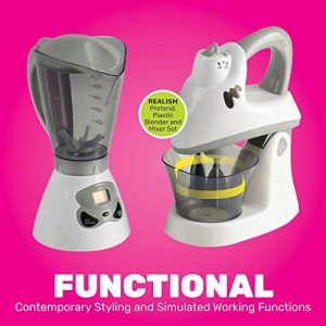 Constructive Playthings-PGL-31 Appliances Mixer and Blender Set for Toy Kitchens, Pretend Play Action-Fun Kitchen Mixing Appliances for Ages 3+