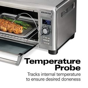 HAMILTON BEACH PROFESSIONAL Digital Convection Countertop Toaster Oven, Large 6-Slice, Temperature Probe, Bake Pan and Broil Rack, Stainless Steel (31240)