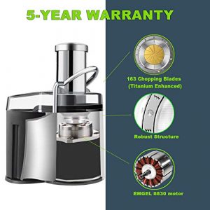 POTANE Juicer Machine Centrifugal Juicer, Easy to Clean Juice Extractor, Juicer Machines for Vegetable and Fruit, 700 Watts, Titanium Enhanced Filter, Anti-drip, High Quality (Stainless Steel)