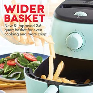 DASH Tasti-Crisp™ Electric Air Fryer Oven Cooker with Temperature Control, Non-Stick Fry Basket, Recipe Guide + Auto Shut Off Feature, 1000-Watt, 2.6Qt, Aqua