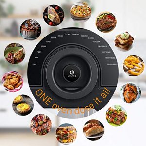 Air Fryer Oven Geek Chef Electric Air Fry Oven Toaster Oven Convection Smart Oven,Toast,Bake,Broil,Pizza,Bagel,Dehydrate,Roast, Countertop Rotisserie Multi-Function 16-in-1 Preset Modes Recipe 15Qt 8 Accessories Black Reheat 1700W