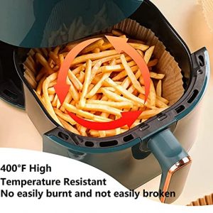 Air Fryer Disposable Paper Liner, 100PCS Non-stick Disposable Air Fryer Liners, Baking Paper for Air Fryer Oil-proof, Water-proof, Food Grade Parchment for Baking Roasting Microwave (100Pcs-6.3 inch)