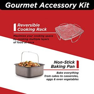 NUWAVE Brio 6-Quart Digital Air Fryer Including Non-Stick Baking Pan and Stainless-Steel Cooking Rack (6-Quart + Gourmet Kit)