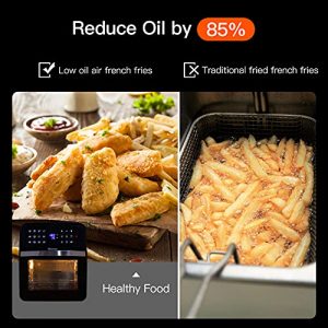 13 Quart Air Fryer Toaster Oven Combo, 12-In-1 Multifunctional Intell Small Air Fryer Cooker, For Baking, Roasting and Dehydrating, Digital LCD Touch Screen, Nonstick Basket, Accessories Included