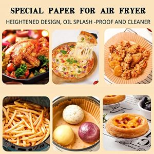 Air Fryer Disposable Paper Liner，Non-Stick Air Fryer Liners, Baking Paper for Air Fryer Oil-proof，Water-proof, Food Grade Paper for Oven Air Fryer Baking Roasting Microwave Frying Pan (50Pcs-6.5 inch)