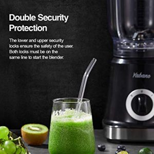 Blender, Professional Countertop Blender for Kitchen, High Speed Smoothie Blender with 4 Blade System for Shakes, Ice Crushing and Frozen Fruits, 60 oz BPA Free AS Jar, Self Cleaning by Yabano