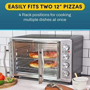 Elite Gourmet ETO-4510M Double French Door 4-Control Knobs Countertop Convection Toaster Oven, Bake Broil Toast Rotisserie Keep Warm 14