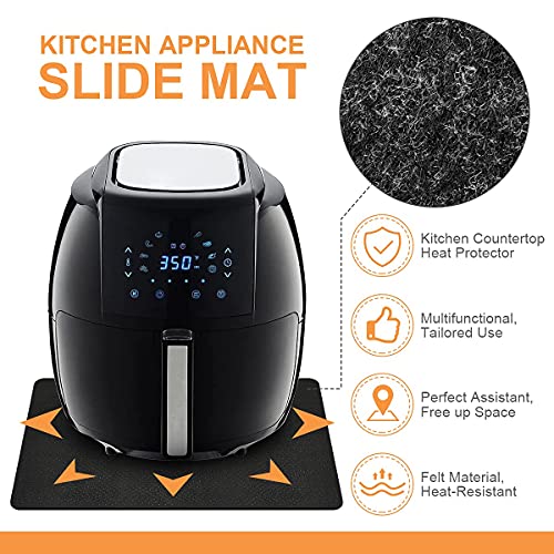 AIEVE Heat Resistant Mat for Air Fryer with Kitchen Appliance Sliders Function, 2 Pcs Kitchen Countertop Heat Protector Mat Kitchen Hot Pads for Ninja Foodi Air Fryer, Coffee Maker, Blender