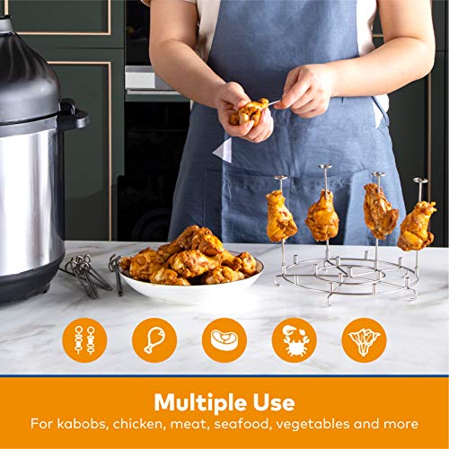 Goldlion Skewer Stand Compatible with Instant Pot 8 Quart Air Fryer and Ninja Foodi 8 Quart Accessories for Kabobs