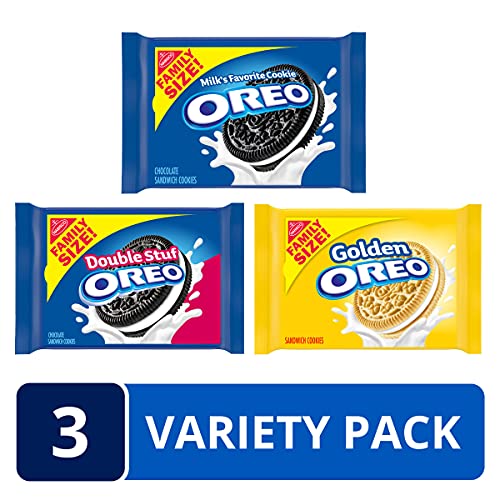 OREO Original, Double Stuff & Golden Sandwich Cookies Variety Pack, Family Size, 3 Packs