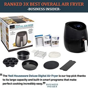 Yedi Total Package Air Fryer, 4 Quart, Deluxe Accessory Kit, Recipes, Black