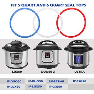 Sealing Rings for Instant Pot Accessories of 6 Qt Models - Red, Blue and Clear, Sweet and Savory Edition - 3 Pack BPA-Free Food-grade Replacement Silicone Seal Gaskets for Instpot 6 Quart
