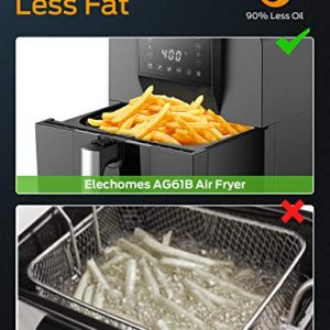 Elechomes Air Fryer, 6.3 QT Large Air Fryer Oven with 120 Recipes, Digital Hot Oven Cooker, Electric Oilless Cooker, One Touch Screen with 6 Cooking Function, ETL Listed
