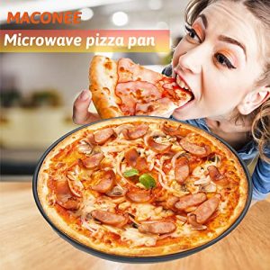 MACONEE 12inch Universal Microwave Crisper Pan/Microwave Cookware Crispy Plate Fry Pan, Microwave Cooker for Reheat Frozen Pizza, Chicken Nuggets French Toast with Crisp Effect!