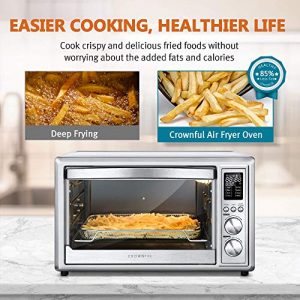 CROWNFUL Air Fryer Toaster Oven, 32 Quart Convection Roaster(Stainless Steel) & Smart Air Fryer Toaster Oven Combo, 10.6 Quart WiFi Convection Roaster