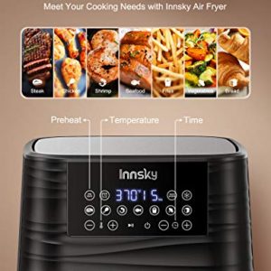 Innsky Air Fryer XL 5.8 QT, 【2021 Upgraded】 11 in 1 Oilless Air Fryers Oven, Easy One Touch Screen with Preheat & Delay Start, ETL Listed, Airfryer 1700W for Air Fry, Roast, Bake, Grill, Recipe Book