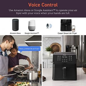 COSORI Smart Air Fryer(100 Recipes), 12-in-1 Large XL Air Fryer Oven with Customizable 10 Presets & Shake Reminder, Preheat, Keep Warm, Works with Alexa & Google Assistant, 5.8QT, WiFi-Black