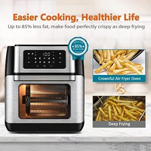 CROWNFUL Automatic Bread Machine & CROWNFUL Smart Air Fryer Toaster Oven Combo, 10.6 Quart WiFi Convection Roaster with Rotisserie & Dehydrator