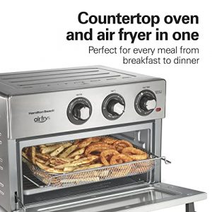 Hamilton Beach Air Fryer Countertop Toaster Oven, Includes Bake, Broil, and Toast, Fits 12” Pizza, 1800 Watts, 6 Cooking Modes, Stainless Steel
