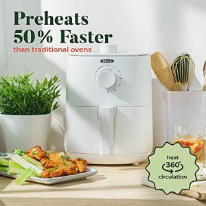 BELLA 2.9QT Manual Air Fryer, No Pre-Heat Needed, No-Oil Frying, Fast Healthy Evenly Cooked Meal Every Time, Removeable Dishwasher Safe Non Stick Pan and Crisping Tray for Easy Clean Up, Matte White