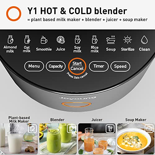 Joyoung Blender XXL Fully Automatic, Plant-based Soy Milk Maker, Glass Blender with 9 Auto Programs, Self-cleaning Blenders for Kitchen, Multifuctional Juicer, Soup Maker, Almond Milk, Oat Milk.