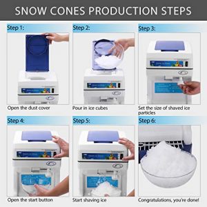 VIVOHOME Electric Ice Crusher Shaver Snow Cone Maker Machine 265lbs/hr for Home and Commercial Use Blue