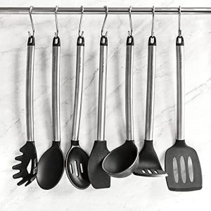 Home Hero 11 pcs Silicone Kitchen Utensils Set with Stainless Steel Handles - Nonstick Safe, Heat-Resistant - For Home Cooks & Professional Chefs