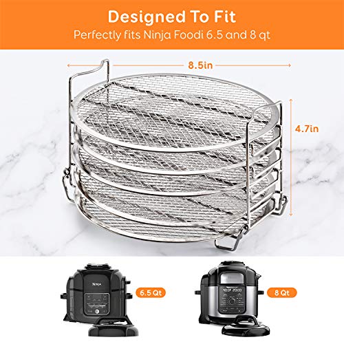Goldlion Dehydrator Rack Stainless Steel Stand Accessories Compatible with Ninja Foodi Pressure Cooker and Air Fryer 6.5 and 8 Quart, Instant Pot Air Fryer 8 Qt